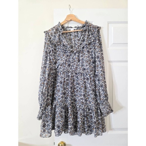 Veronica Beard Savile Ruffled Floral Silk Dress - Picture 4 of 10